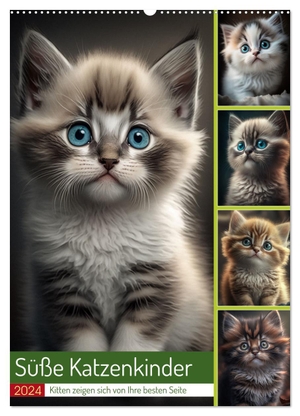 Gierok-Latniak, Steffen. Süße Katzenkinder (Wandkalender 2024 DIN A2 hoch), CALVENDO Monatskalender - Katzenbabys sind junge Katzen oder auch Kitten, die neugierig und verspielt sind.. Calvendo, 2023.