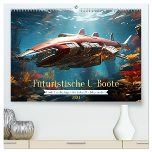 Illgen, Cathrin. Futuristische U-Boote (hochwertiger Premium Wandkalender 2024 DIN A2 quer), Kunstdruck in Hochglanz - Coole Unterwasserboote der Zukunft in spektakulärem Design - KI generiert. Calvendo, 2023.
