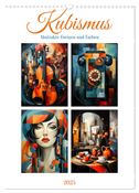 Kubismus - Abstrakte Formen und Farben (Wandkalender 2025 DIN A3 hoch), CALVENDO Monatskalender