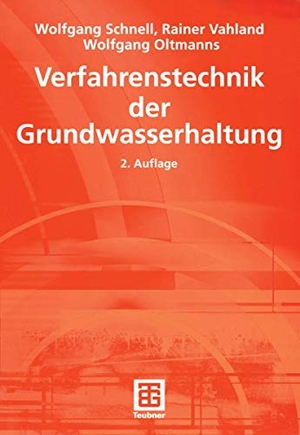 Schnell, Wolfgang / Vahland, Rainer et al. Verfahrenstechnik der Grundwasserhaltung. Vieweg+Teubner Verlag, 2002.