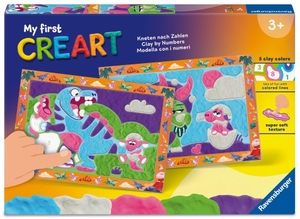 My First CreArt, Kneten nach Zahlen - Freche Dinos. Ravensburger Spieleverlag, 2026.