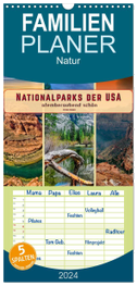 Familienplaner 2024 - Nationalparks der USA - atemberaubend schön mit 5 Spalten (Wandkalender, 21 x 45 cm) CALVENDO
