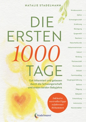 Stadelmann, Natalie. Die ersten 1000 Tage - Gut informiert und gelassen durch die Schwangerschaft und ersten beiden Babyjahre. Stadelmann Verlag, 2024.