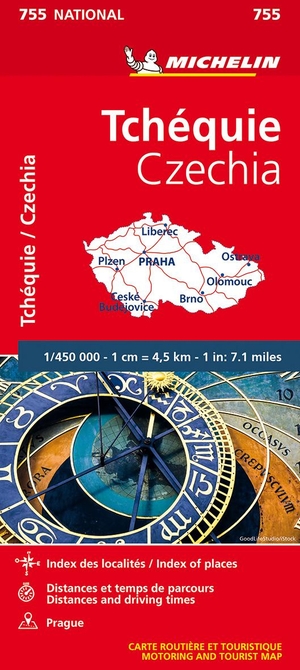 Czechia - Michelin National Map 755 - Map. Michelin Editions, 2020.