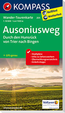 KOMPASS Wander-Tourenkarten 2511 Ausoniusweg, durch den Hunsrück von Trier nach Bingen
