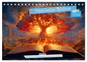 Mystische Welten - Mit Büchern die Grenzen der Phantasie erweitern (Tischkalender 2024 DIN A5 quer), CALVENDO Monatskalender