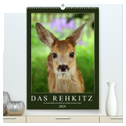 Das Rehkitz, ein zauberhaftes Geschöpf mit großen, braunen Augen (hochwertiger Premium Wandkalender 2024 DIN A2 hoch), Kunstdruck in Hochglanz