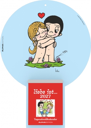 Neumann Verlage GmbH & Co KG (Hrsg.). Liebe ist... Tagesabreißkalender 2027 - Tagesabreißkalender 22,5x31,5 cm, Block 8,1x10,6 cm mit Liebesmotiven und deutschem Kalendarium. Neumann Verlage GmbH & Co, 2026.