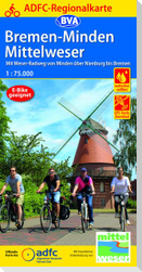 ADFC-Regionalkarte Bremen-Minden Mittelweser, 1:75.000, mit Tagestourenvorschlägen, reiß- und wetterfest, E-Bike-geeignet, GPS-Tracks Download