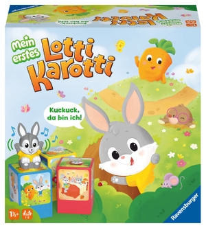 © Identity Games International B. V.. Ravensburger 20916 - Mein erstes Lotti Karotti, ein erstes Spiel für Kinder ab 1 ½ Jahren des Kinderspiel-Klassikers Lotti Karotti - Kuckuck, da bin ich!. Ravensburger Spieleverlag, 2022.
