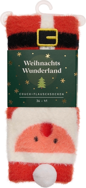 Groh Verlag (Hrsg.). Weihnachtswunderland, Couch-Flauschsocken, Santa Claus - Weihnachtliche Flauschsocken. Kuscheliges Geschenk für Adventskalender, Nikolaus, Wichteln, Weihnachten. Groh Verlag, 2026.