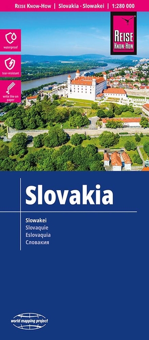 Peter Rump, Reise Know-How Verlag (Hrsg.). Reise Know-How Landkarte Slowakei / Slovakia (1:280.000) - reiß- und wasserfest (world mapping project). Reise Know-How Rump GmbH, 2024.