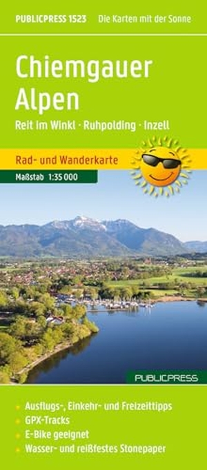 Publicpress Rad- und Wanderkarte Chiemgauer Alpen, Reit im Winkl, Ruhpolding, Inzell 1:35.000 - Wander- und Radkarte mit Ausflugszielen & Freizeittipps, wetterfest, reißfest, abwischbar, GPS-genau. 1:35000. Kompass Karten GmbH, 2026.