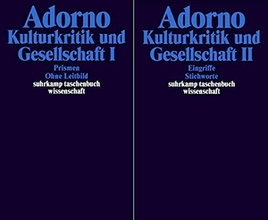 Adorno, Theodor W.. Gesammelte Schriften in 20 Bänden - Band 10: Kulturkritik und Gesellschaft. Prismen. Ohne Leitbild. Eingriffe. Stichworte. Anhang. 2 Bände. Suhrkamp Verlag, 2010.