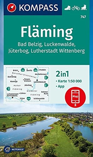 KOMPASS-Karten GmbH (Hrsg.). KOMPASS Wanderkarte 747 Fläming 1:50.000 - Wanderkarte mit Aktiv Guide und Radtouren.. Kompass Karten GmbH, 2021.