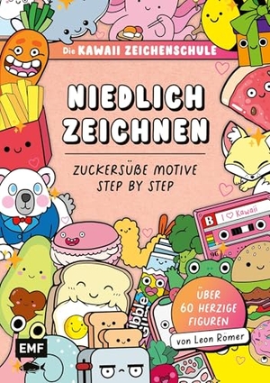 Römer, Leon. Die Kawaii-Zeichenschule - Niedlich zeichnen - Zuckersüße Motive Step by Step | Über 60 herzige Figuren | Mit lustigen Übungen, Ausmalseiten und jeder Menge Tipps und Tricks. Edition Michael Fischer, 2025.