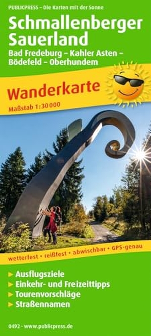 Schmallenberger Sauerland, Bad Fredeburg, - Kahler Asten - Bödefeld - Oberhundem 1:30 000 - Wanderkarte mit Nebenkarte Oberhundem - Wingeshausen, Ausflugszielen, Einkehr- & Freizeittipps, wetterfest, reissfest, abwischbar, GPS-genau. 1:30000. Publicpress, 2019.