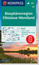 KOMPASS Wanderkarte 862 Biosphärenregion Elbtalaue-Wendland 1:50.000