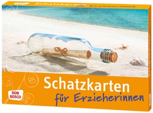 Kunz, Hildegard (Hrsg.). Schatzkarten für Erzieherinnen - Kraftquelle und Motivation: Anti-Stress-Karten. Impulse, Sprüche und Zitate bekannter Pädagogen. Als kleines Geschenk oder für die Teamarbeit in der Kita. Don Bosco Medien GmbH, 2021.