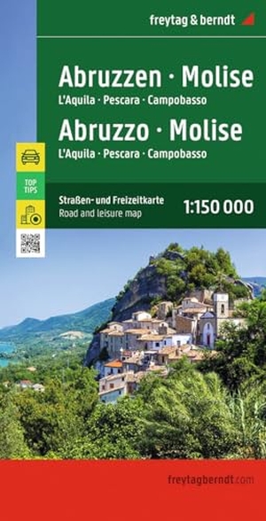freytag & berndt Straßenkarte Abruzzen - Molise 1:150.000 - Straßen- und Freizeitkarte L'Aquila - Pescara - Campobasso, mit Infoguide Top Tips. Freytag + Berndt, 2022.