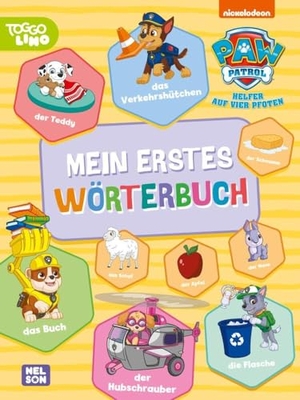 PAW Patrol Lernbuch: Mein erstes Wörterbuch - Großes Pappbilderbuch | ab 3 Jahren mit vielen Alltagsbegriffen, Abbildungen und Suchbildern. Nelson Verlag, 2024.
