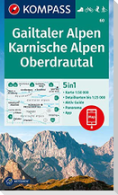 KOMPASS Wanderkarte 60 Gailtaler Alpen, Karnische Alpen, Oberdrautal 1:50.000