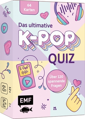 Haas, Ruby E.. Kartenspiel: Das ultimative K-Pop-Quiz - Über 120 Fragen zu beliebten Idols von BTS, BLACKPINK, EXO und Co., Fandoms und der Welt des K-Pops. Edition Michael Fischer, 2026.