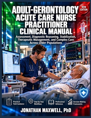 Maxwell, Jonathan. ADULT-GERONTOLOGY ACUTE CARE NURSE PRACTITIONER CLINICAL MANUAL - ASSESSMENT, DIAGNOSTIC REASONING, STABILIZATION, THERAPEUTIC MANAGEMENT, AND COMPLEX CARE ACROSS OLDER POPULATIONS. Independently published, 2026.