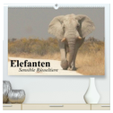 Elefanten. Sensible Rüsseltiere (hochwertiger Premium Wandkalender 2024 DIN A2 quer), Kunstdruck in Hochglanz