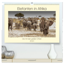 Elefanten in Afrika - Die mit den großen Ohren (hochwertiger Premium Wandkalender 2024 DIN A2 quer), Kunstdruck in Hochglanz