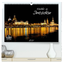 Nachts in Dresden (hochwertiger Premium Wandkalender 2025 DIN A2 quer), Kunstdruck in Hochglanz