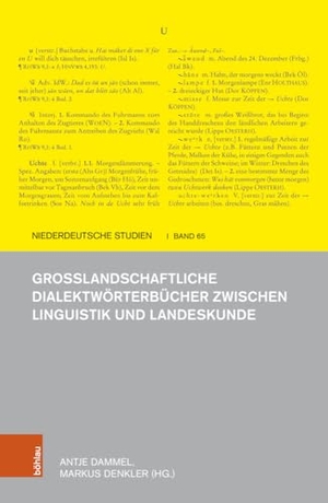 Dammel, Antje / Markus Denkler (Hrsg.). Großlandschaftliche Dialektwörterbücher zwischen Linguistik und Landeskunde. Böhlau-Verlag GmbH, 2024.