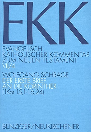 Evangelisch-Katholischer Kommentar zum NT / Korintherbrief 1 - Der erste Brief an die Korinther. 4. Teilband. 1 Kor 15,1 - 16,24. Vandenhoeck + Ruprecht, 2001.