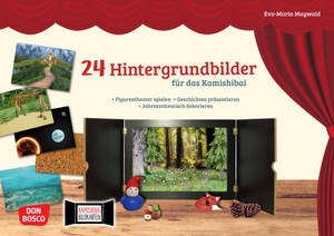 24 Hintergrundbilder für das Kamishibai - Figurentheater spielen - Geschichten präsentieren - Jahreszeitentisch dekorieren. Don Bosco Medien GmbH, 2018.