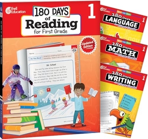 Multiple Authors / Dugan, Christine et al. 180 Days(r) Reading, Math, Writing, & Language for Grade 1: 4-Book Set - Practice, Assess, Diagnose. Shell Education Pub, 2015.