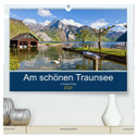 Am schönen Traunsee im Salzkammergut (hochwertiger Premium Wandkalender 2024 DIN A2 quer), Kunstdruck in Hochglanz