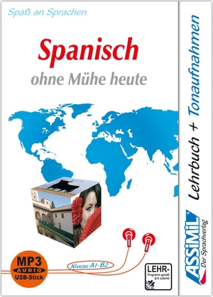 Assimil Gmbh (Hrsg.). ASSiMiL Spanisch ohne Mühe heute -  MP3-Sprachkurs mit USB-Stick - Niveau A1-B2 - Selbstlernkurs für Deutschsprechende, Lehrbuch + MP3-Audiodateien auf  USB-Stick. Assimil-Verlag GmbH, 2026.