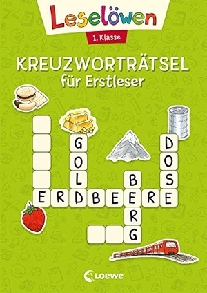 Leselöwen Kreuzworträtsel für Erstleser - 1. Klasse (Hellgrün) - Rätselbuch zum Lesenlernen für Kinder ab 6 Jahre. Loewe Verlag GmbH, 2021.