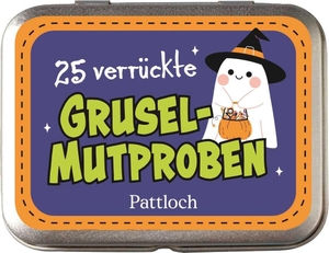 Wiesel, Klara. 25 verrückte Grusel-Mutproben - Metalldose mit 25 lustigen Aufgaben und Spielen für die Halloween-Feier | Spielideen für Kinder ab 6 Jahren. Pattloch Geschenkbuch, 2026.
