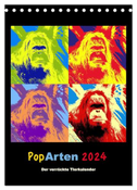 PopArten 2024 ¿ Der verrückte Tierkalender (Tischkalender 2024 DIN A5 hoch), CALVENDO Monatskalender