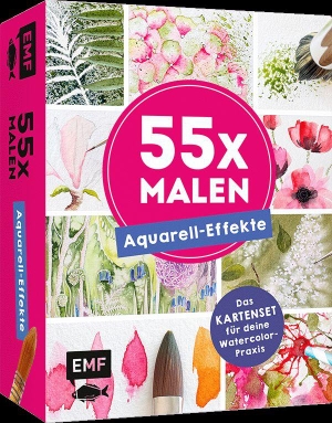 Edition Michael Fischer (Hrsg.). 55 x malen - Aquarell-Effekte: Das Kartenset für deine Watercolor-Praxis - 55 Karten zu den wichtigsten Techniken Schritt für Schritt | Mit Booklet. Edition Michael Fischer, 2026.