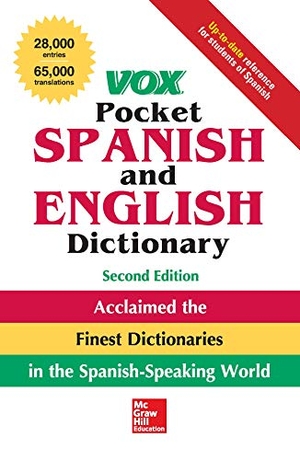Vox. Vox Pocket Spanish and English Dictionary, 2nd Edition. McGraw Hill LLC, 2019.