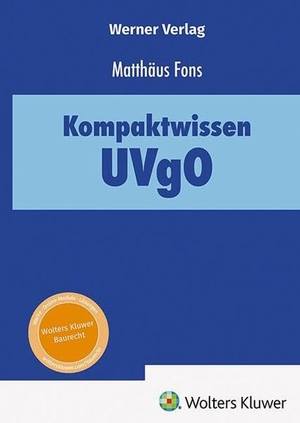 Fons, Matthäus. Kompaktwissen UVgO. Werner Verlag, 2026.