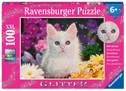 Ravensburger Kinderpuzzle - 13358 Glitzerkatze - 100 Teile Glitzerpuzzle für Kinder ab 6 Jahren, mit Glitter