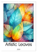 Artistic Leaves (Wall Calendar 2024 DIN A3 portrait), CALVENDO 12 Month Wall Calendar