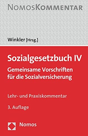 Winkler, Jürgen (Hrsg.). Sozialgesetzbuch IV - Gemeinsame Vorschriften für die Sozialversicherung. Lehr- und Praxiskommentar. Nomos Verlags GmbH, 2020.