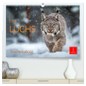 Der Luchs - scheuer Jäger (hochwertiger Premium Wandkalender 2024 DIN A2 quer), Kunstdruck in Hochglanz