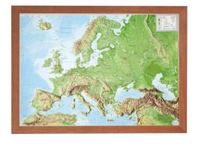 Markgraf, André / Mario Engelhardt. Relief Europa 1:16 MIO mit Holzrahmen. georelief Vertriebs GbR, 2015.