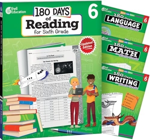 Multiple Authors / Kinberg, Margot et al. 180 Days(r) Reading, Math, Writing, & Language for Grade 6: 4-Book Set - Practice, Assess, Diagnose. Shell Education Pub, 2015.