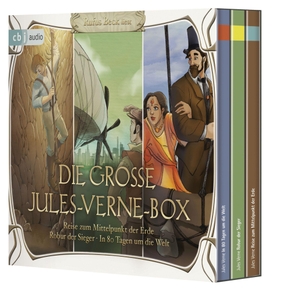 Verne, Jules. Die große Jules-Verne-Box - Robur der Sieger, Reise zum Mittelpunkt der Erde, In 80 Tagen um die Welt. cbj audio, 2014.